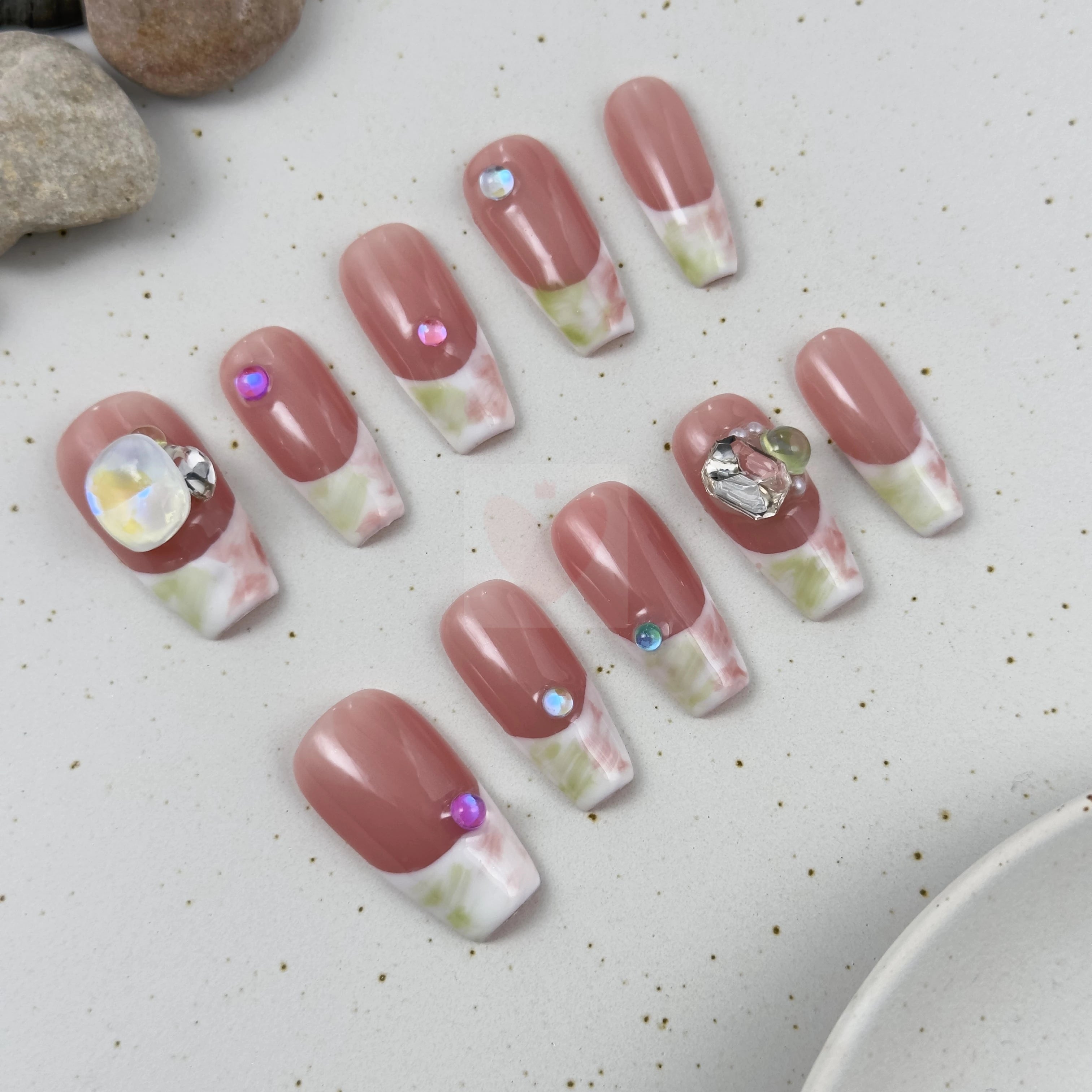 Marble Pink French - Dress For Nails