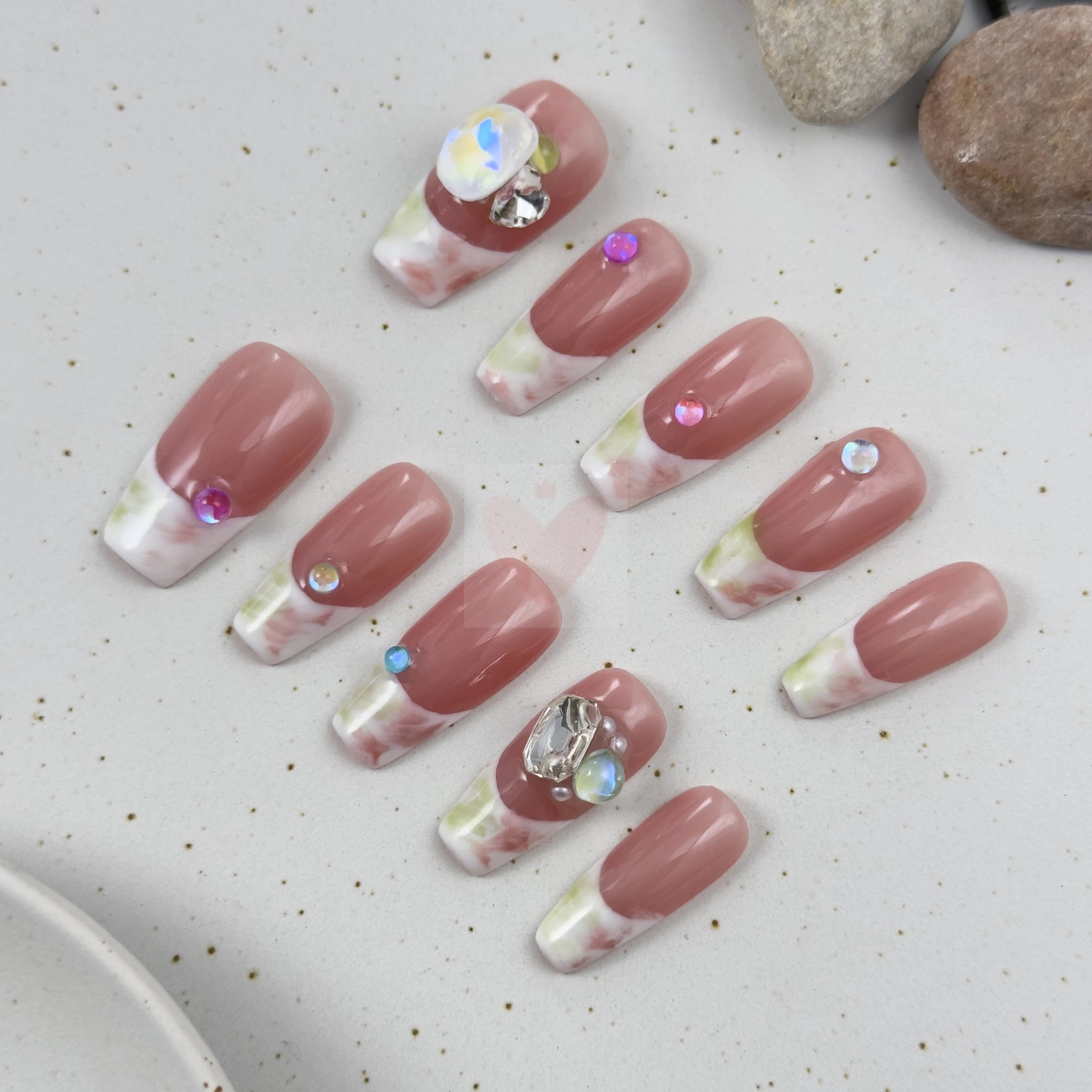 Marble Pink French - Dress For Nails