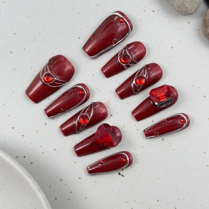 Ruby Elegance - Dress For Nails